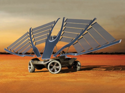 designový koncept elektromobilu/solární buginy Helios