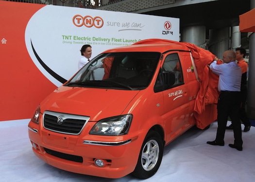elektromobily - TNT - flotila elektrických dodávek Čína, Šanghaj