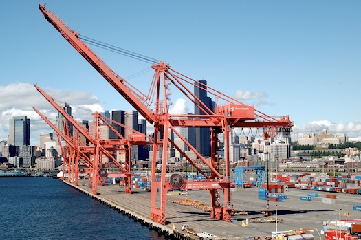 hybridy - přístavní jeřáby Seattle