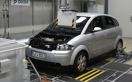 elektromobily DBM Energy Audi A2 přestavba testování KOLIBRI baterie