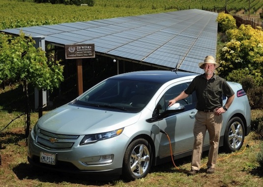 auto ZD Wines vinice Napa údolí Kalifornie Chevrolet Volt Robert deLeuze