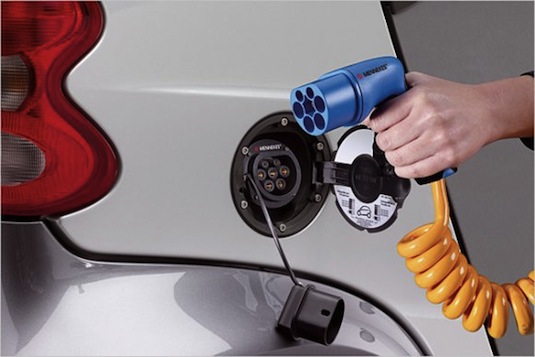 auto elektromobil Mennekes zásuvka