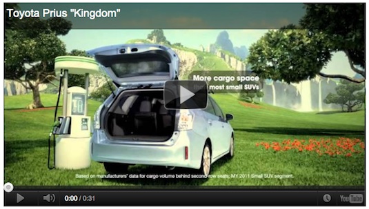 auto Toyota Prius reklama video království