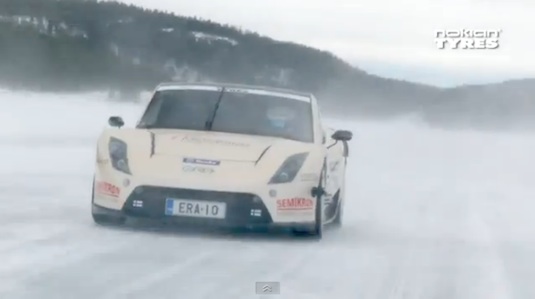 auto elektromobil rekord na ledu ERA Finsko Nokian Tyres pneumatiky