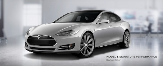 auto elektromobil Tesla Model S Signature Performace Starlight Silver