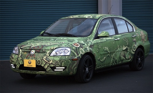 auto elektromobil Coda iPad art elektrické auto