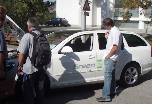auto elektromobil Škoda Octavia Green E Line v Brně na Mezinárodním strojírenském veletrhu.