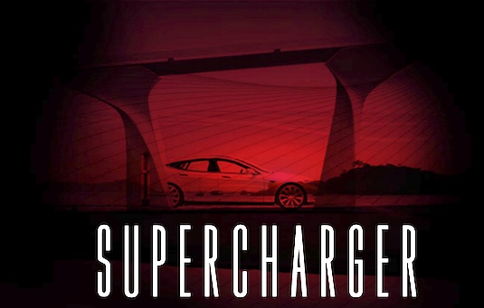 auto elektromobil supercharger dobíjecí stanice Tesla Motors