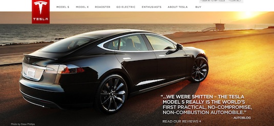auto elektromobil Tesla Model S web