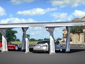 auto elektromobil Tesla Motors supercharger super-dobíječka stanice dobíjení elektromobilů
