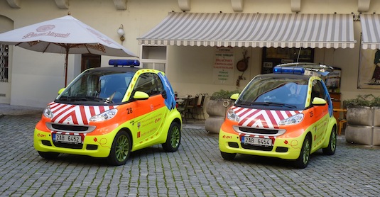 auto elektromobil Smart ED pražská záchranka