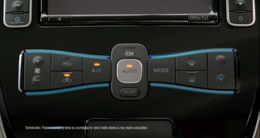 auto elektromobil Nissan Leaf klimatizace mobil aplikace