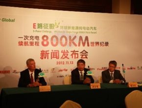 auto elektromobil rekord dojezd 800 km Čína