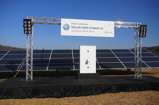 auto solární park fotovoltaická elektrárna Volkswagen Chattanooga