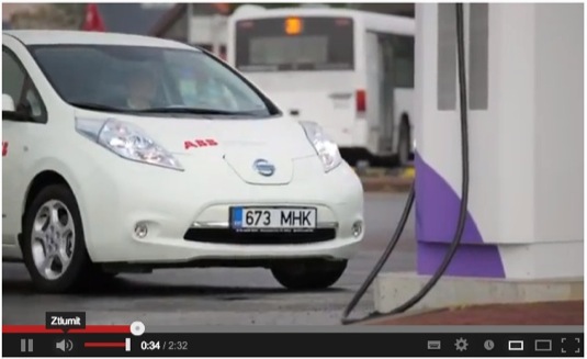 Estonsko Nissan Leaf elektromobil rychlodobíjecí stanice národní síť