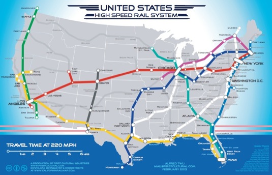 síť vysokorychlostní železnice Spojené státy americké