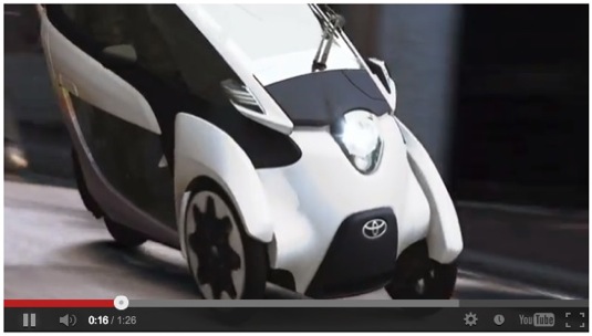 auto toyota i-road elektrická tříkolka elektromotorka video