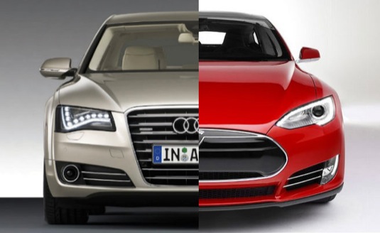 auto Audi Tesla Model S