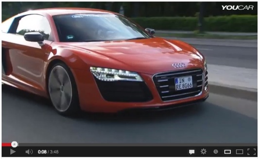 auto elektromobil Audi R8 e-tron video postupim