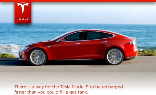 auto elektromobil Tesla Model S výměna baterií