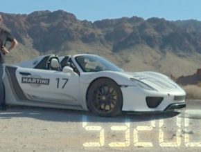 auto plug-in hybrid Porsche 918 Spyder prototyp Nevada poušť