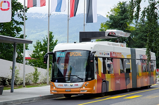 elektrické autobusy TOSA v Ženevě
