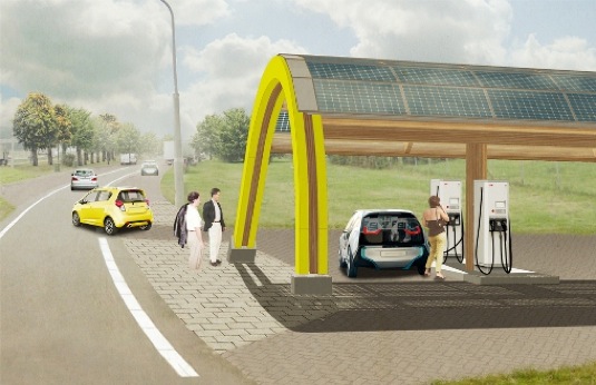 auto síť rychlodobíjecích stanic pro elektromobily Nizozemsko Fastned ABB