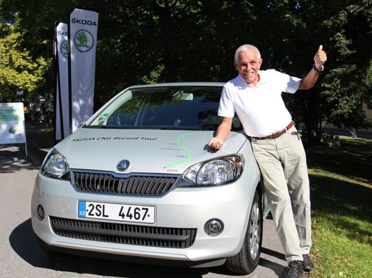 auto Škoda Citigo CNG Tour Gerhard Plattner zemní plyn Itálie Švédsko
