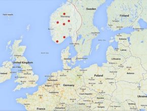 auto mapa Evropa Norsko Tesla Supercharger dobíjecí stanice