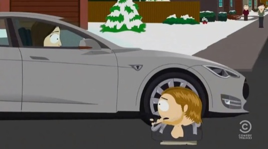 auto elektromobil Tesla Model S South Park seriál