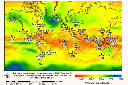 auto mapa globálních klimatických změn