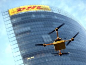 auto paketkopter Deutsche Post DHL drone kvadrokoptéra