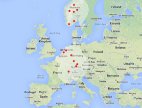 auto Tesla Motors Supercharger rychlo-dobíjecí stanice pro elektromobily mapa Evropy