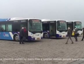 auto Nizozemsko ostrov Schiermonnikoog elektrobusy autobusy BYF