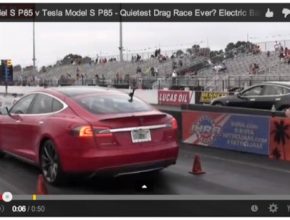 auto elektromobil Tesla Model S P85 dragster závody