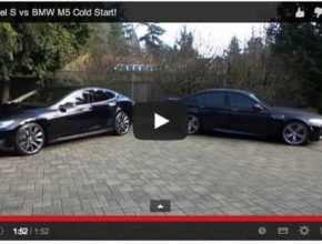 auto elektromobil Tesla Model S BMW M5 výměna