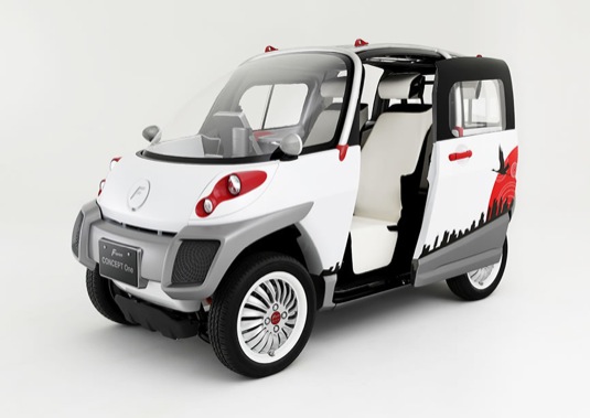 auto FOMM Concept One plovoucí elektromobil elektrické auto