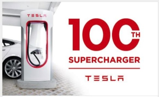 auto supercharger rychlodobíjecí stanice Tesla Motors
