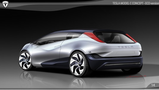 auto Tesla Model C koncept elektromobil