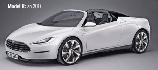 auto Tesla Model R - nový Roadster pro rok 2017