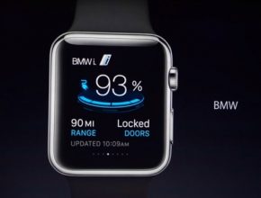 auto Apple Watch chytré hodinky BMW i