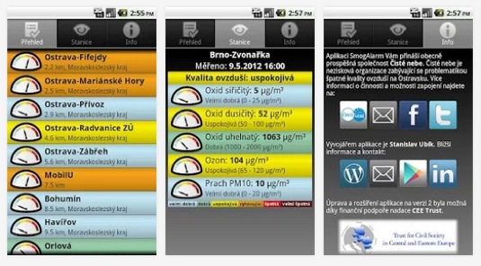 SmogAlaram - chytrá aplikace pro váš telefon
