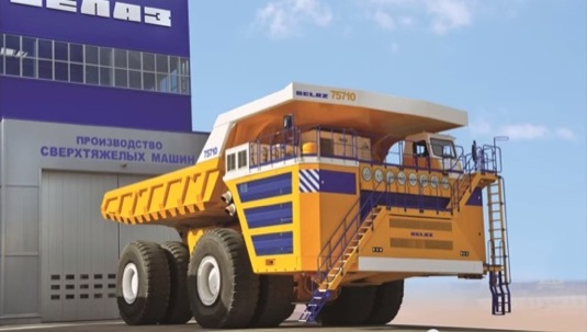 auto BelAZ 75710 nákladní auto truck plug-in hybrid