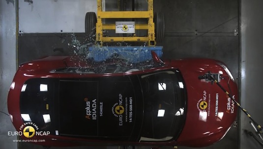 auto elektromobil Tesla Model S crashtest 