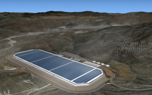 auto Tesla Motors giga-továrna baterie