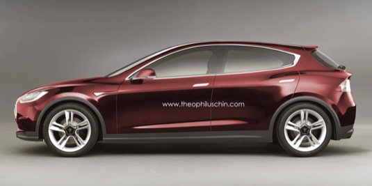 auto Tesla Model 3 elektromobil koncept Theophil Uschin