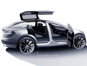 auto elektromobil Tesla Model X v nákresu