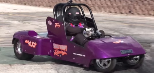 auto golfový vozík dragster Terry Hatfield závody