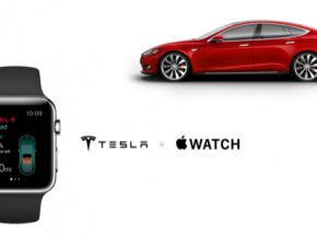 auto elektromobily Apple Watch chytré hodinky smartwatch auto elektromobil Tesla Model S