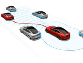 auto robotická auta elektromobily Tesla Model S Autopilot